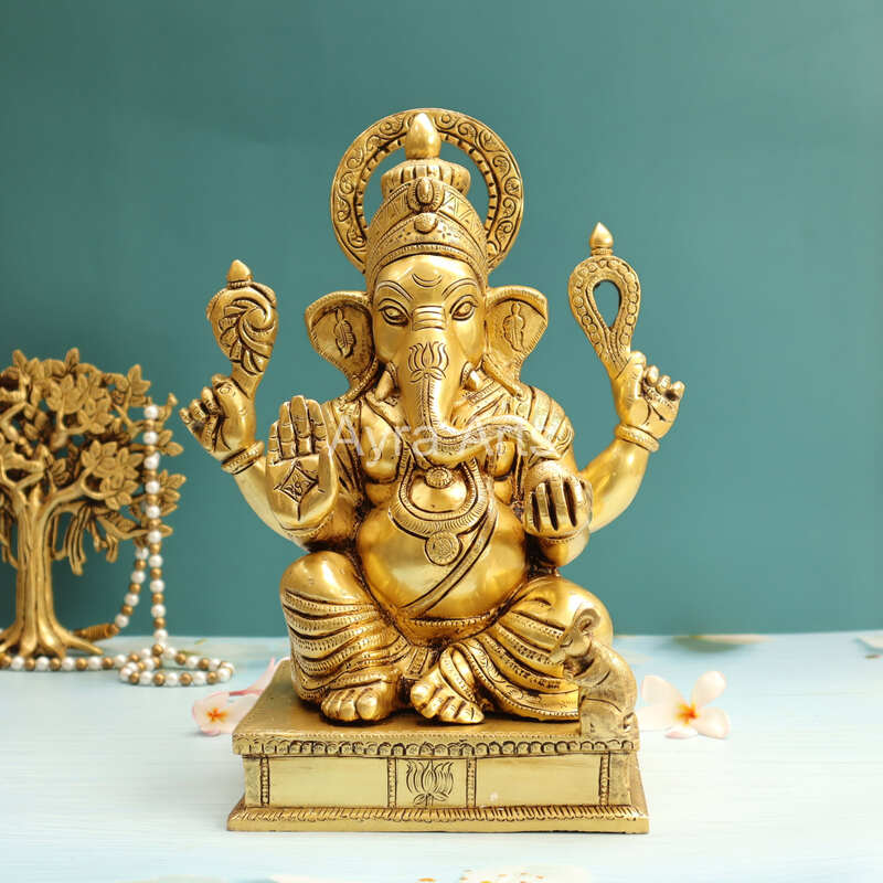 Buy Brass Superfine Ganesha Murti Idol - 12 Inch Height