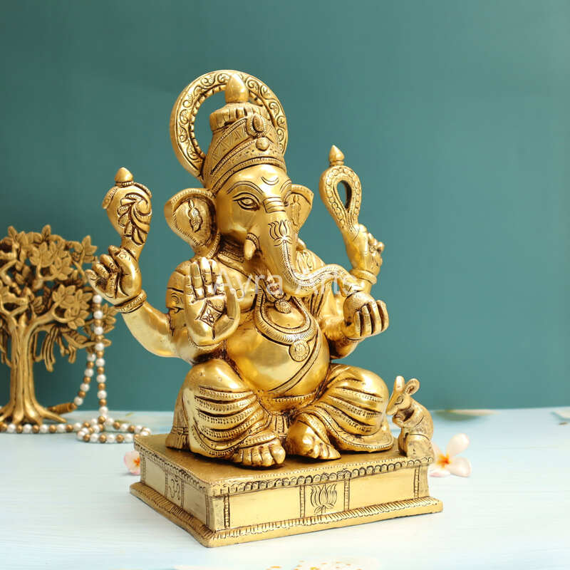 Buy Brass Superfine Ganesha Murti Idol - 12 Inch Height