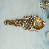 Brass Big Snake Aarti Spoon for Divine offerings - 12.8 Inch Height