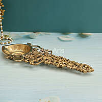 Brass Big Snake Aarti Spoon for Divine offerings - 12.8 Inch Height