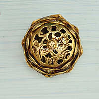 Pure Brass Lotus Design Dhoop Dani Incense Burner for Puja Home Décor - 3.5 Inch Length