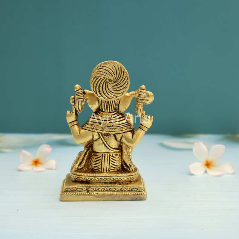 Lord Ganesha Statue Sitting Murti Brass - 5 Inch Height