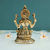 Brass Goddess Lakshmi Devi With Owl- 7 Inch Height