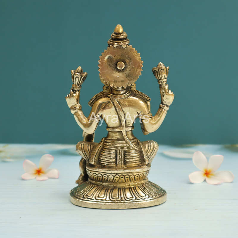 Brass Goddess Lakshmi Devi With Owl- 7 Inch Height