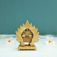 Hindu Goddess Sherawali Maa Durga Devi Sitting On The Lion With Arch On The Back - 4.8 Inch Height