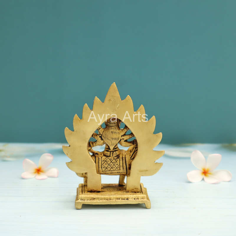 Hindu Goddess Sherawali Maa Durga Devi Sitting On The Lion With Arch On The Back - 4.8 Inch Height