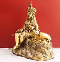 Decorative Masterpiece Brass Krishna with Cow Statue - 17 Inch Height