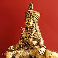 Decorative Masterpiece Brass Krishna with Cow Statue - 17 Inch Height