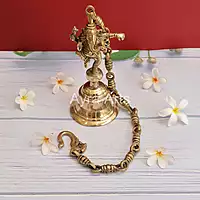 Dancing Ganesha Hanging Bell with chain in Brass - 31 Inch Height