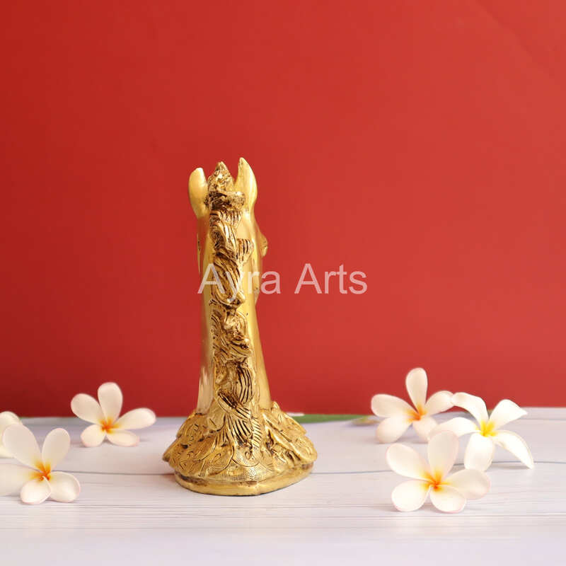 Vastu Feng Shui Lucky Horse Head with Coins Brass Showpiece - 7 Inch Height