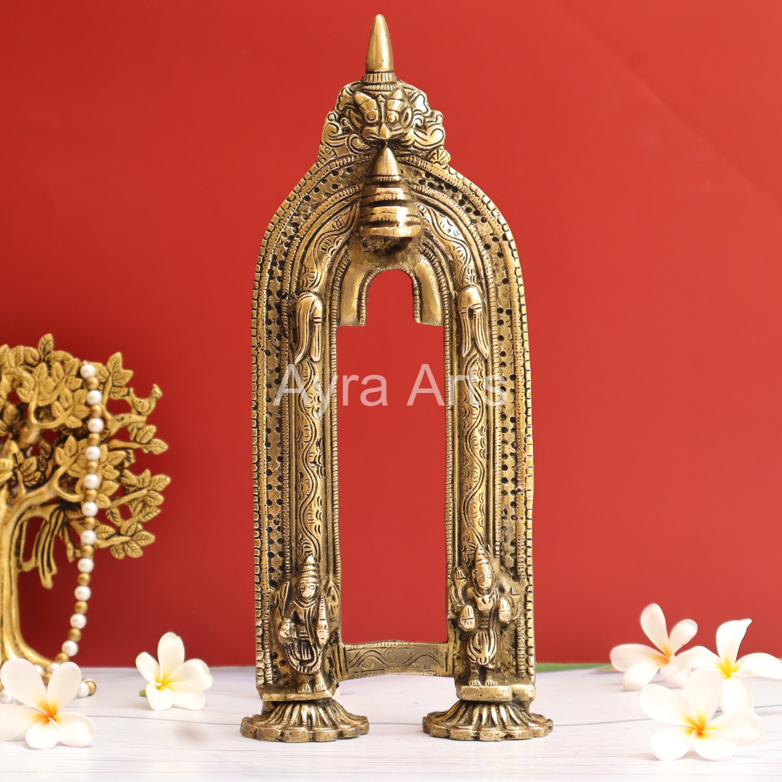 Handmade Brass Prabhavali Frame Arch Decor 2 - 13 Inch Height