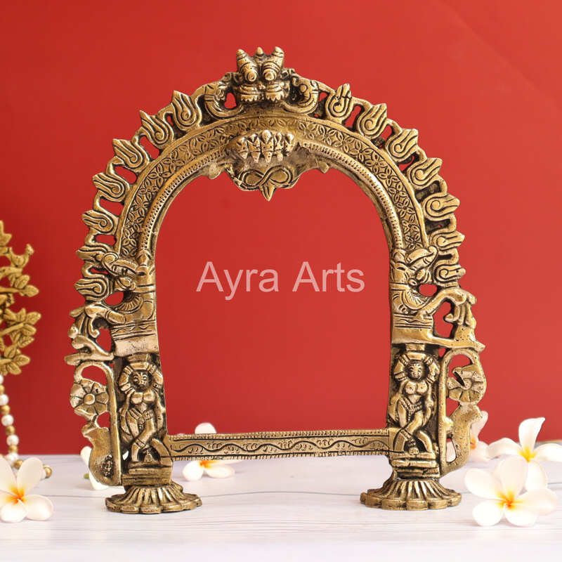 Handmade Brass Prabhavali Frame Arch Decor 3 - 11 Inch Height