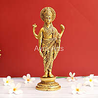 Hindu Lord Dhanvantari Avatar of Vishnu Idol in Brass - 12 Inch Height