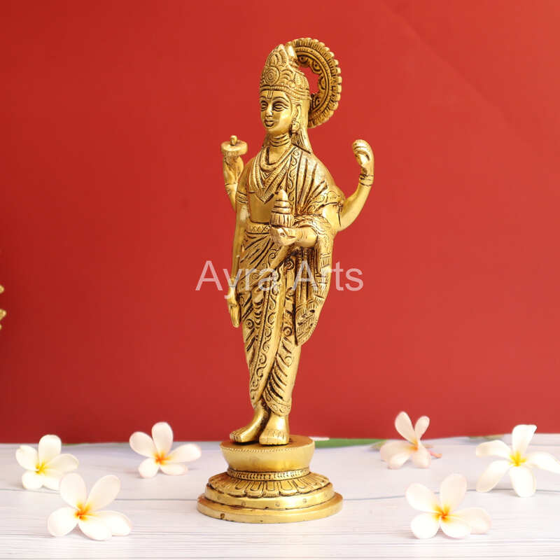 Hindu Lord Dhanvantari Avatar of Vishnu Idol in Brass - 12 Inch Height