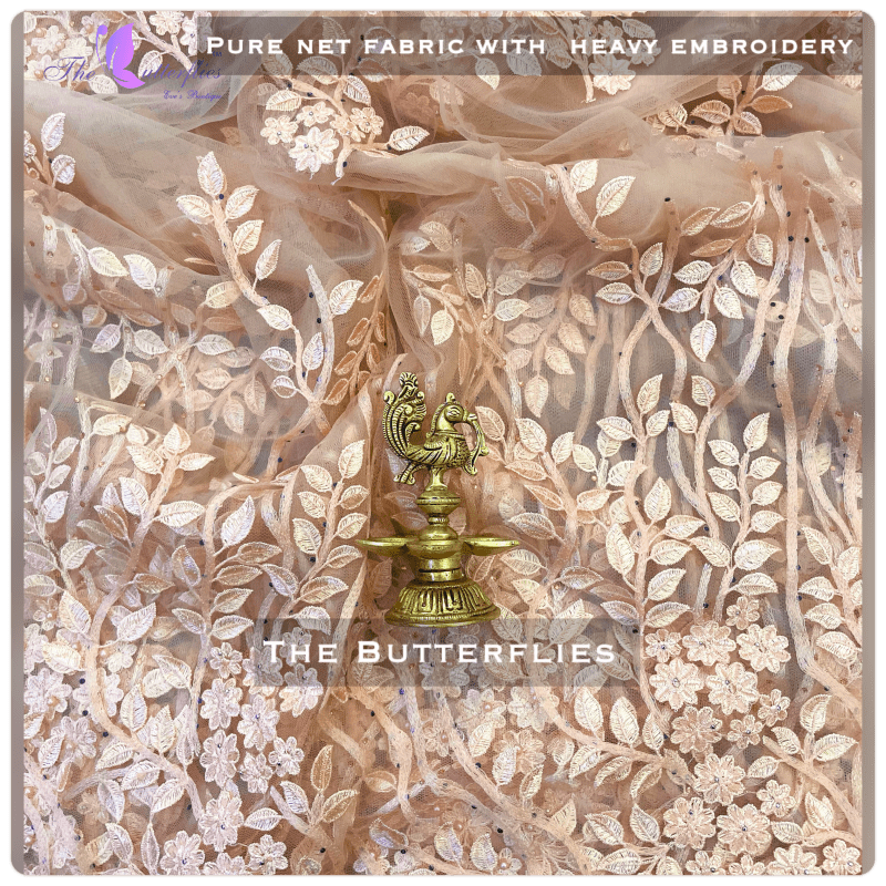 PURE NET FABRIC WITH HEAVY EMBROIDERY  PER METER 47