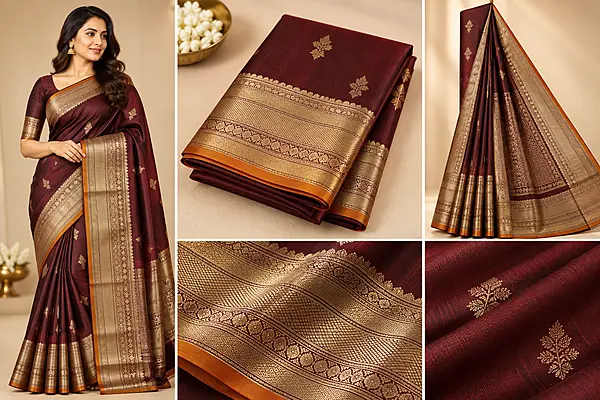 18s4 maroon silk saree