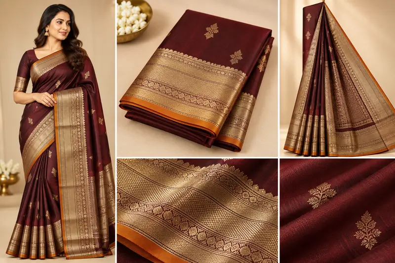 18s4 maroon silk saree