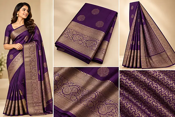 18s3 purple silk saree
