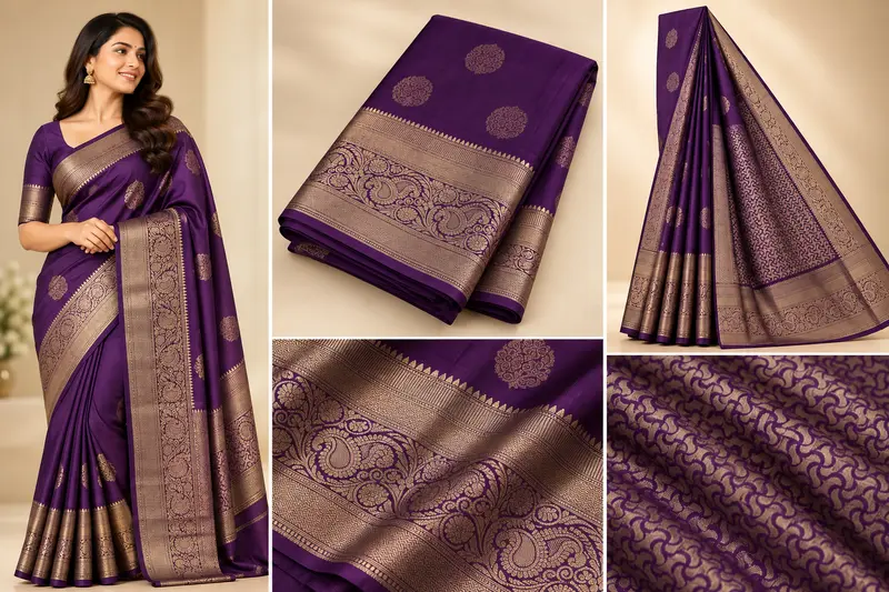 18s3 purple silk saree
