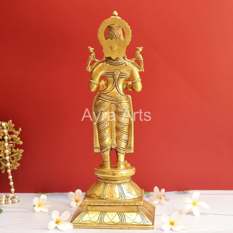 Brass Deep Lakshmi Statue Holding in Deep - 16 Inch Height