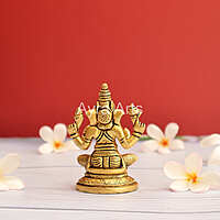 Brass Ganesha Idol - 3.5 inch Height