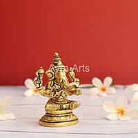 Brass Ganesha Idol - 3.5 inch Height