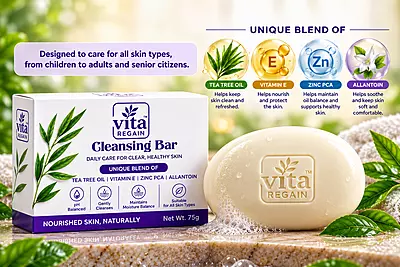 Vita Regain pH-Balanced Moisturising Soap Bar | 98% Pure Glycerin & Natural Oils | 100g