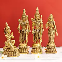 Buy Divine Handcrafted Superfine Brass Ram Darbar Set - 12 Inch Height