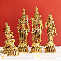 Buy Divine Handcrafted Superfine Brass Ram Darbar Set - 12 Inch Height