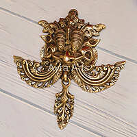 Brass Yali Wall Hanging Evil Eye Protector - 10.2 Inch Length