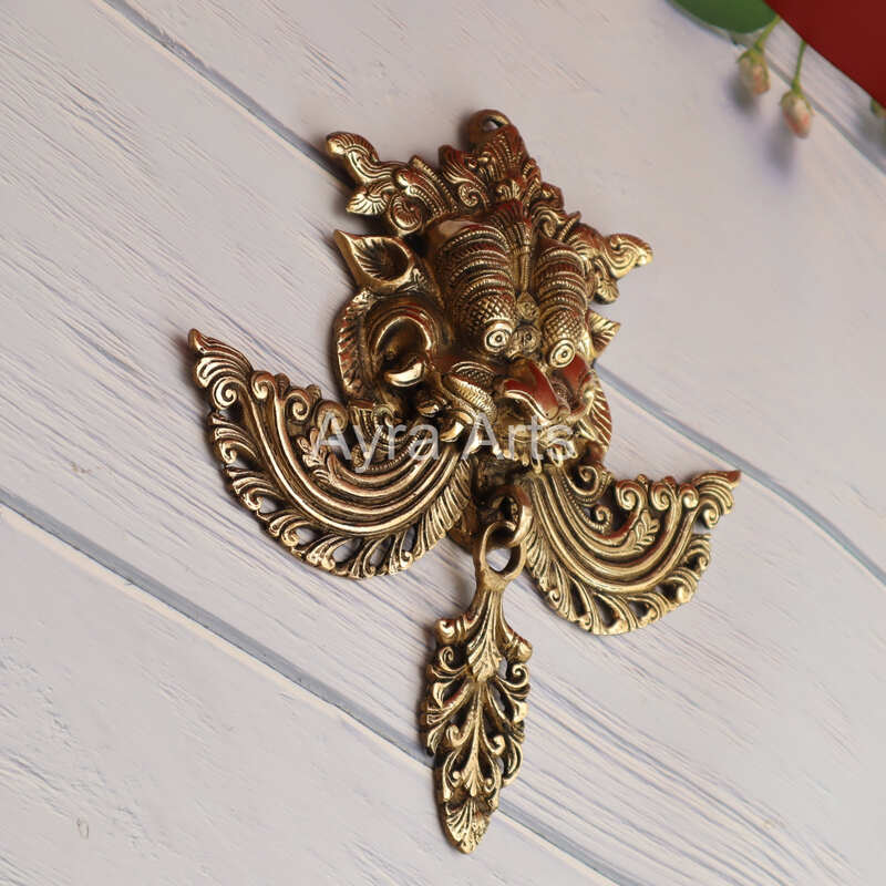 Brass Yali Wall Hanging Evil Eye Protector - 10.2 Inch Length