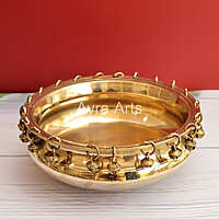Plain Urli Brass Bowl With Ghungroos - 9 Inch Length
