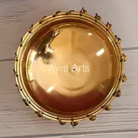 Plain Urli Brass Bowl With Ghungroos - 9 Inch Length