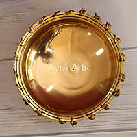 Plain Urli Brass Bowl With Ghungroos - 9 Inch Length