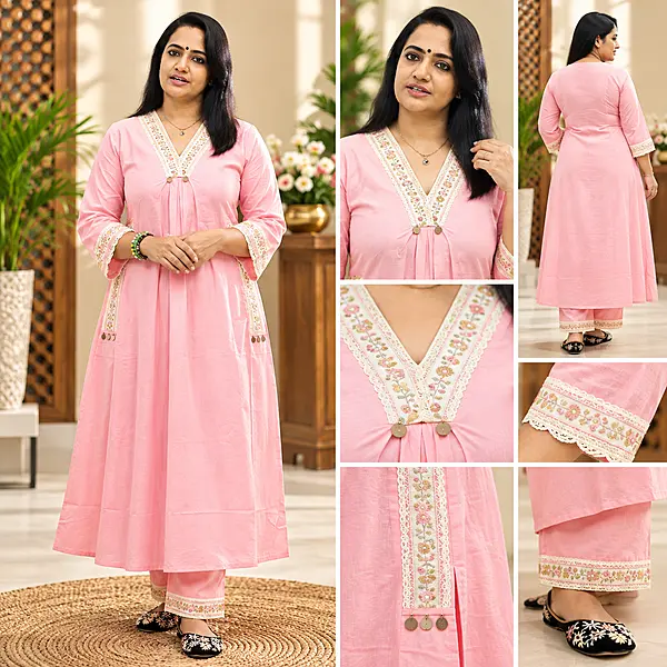 08je cord set pink peach colour