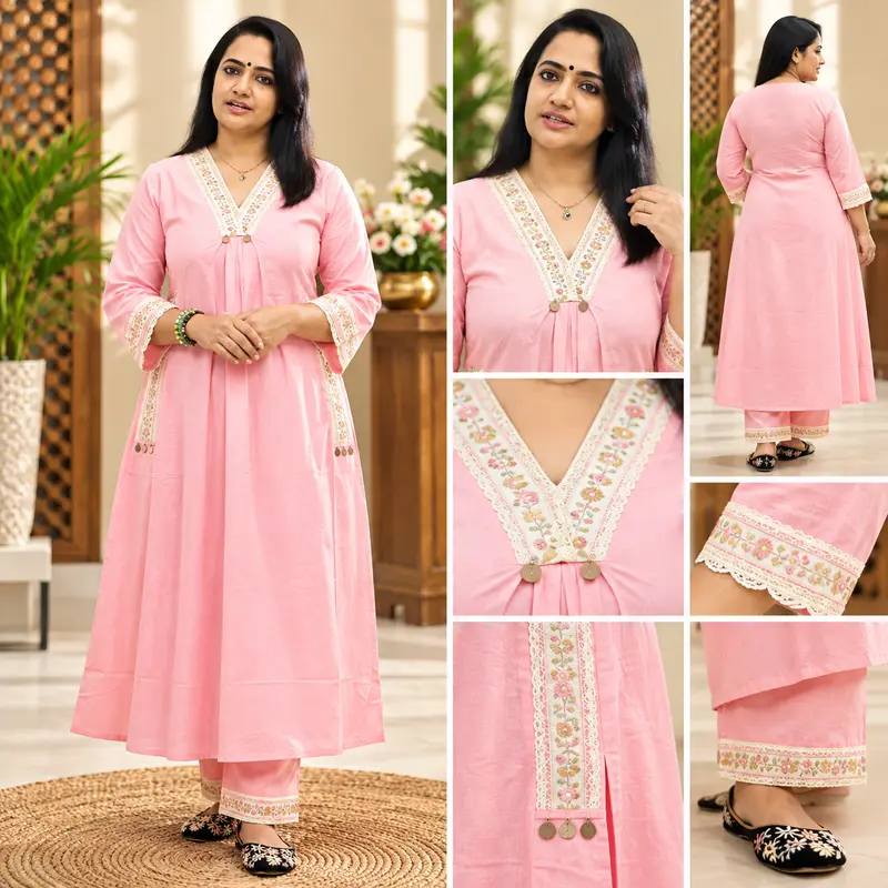 08je cord set pink peach colour