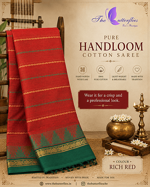 PURE HANDLOOM COTTON SAREE NITSHCS24857