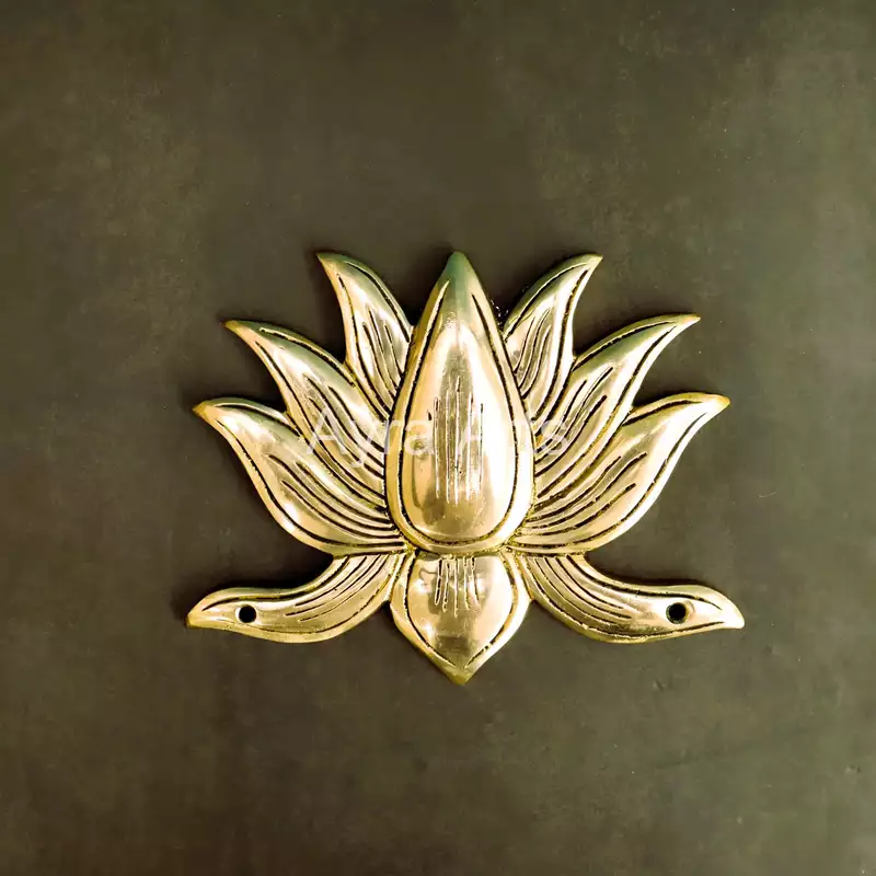 Brass Lotus Kamal Wall Mount - 6 Inch Length