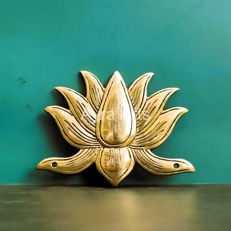 Brass Lotus Kamal Wall Mount - 6 Inch Length