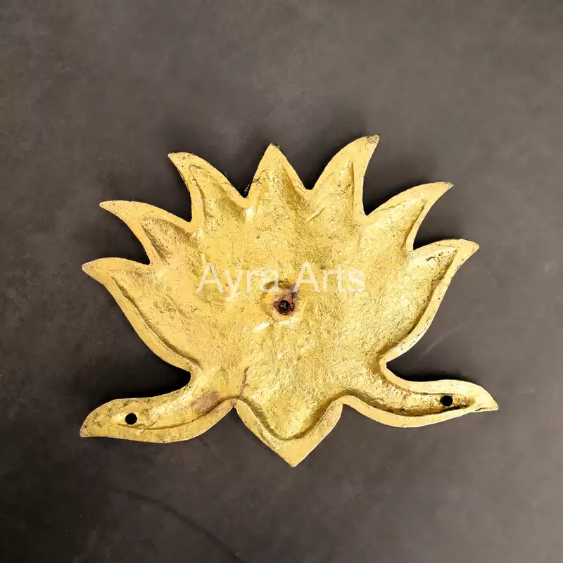 Brass Lotus Kamal Wall Mount - 6 Inch Length