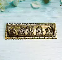 Brass Shank Chakra Namah Hanuman Wall Plate - 11.5 Inch Length