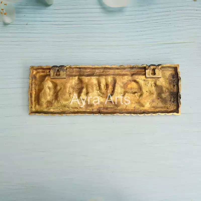 Brass Shank Chakra Namah Hanuman Wall Plate - 11.5 Inch Length