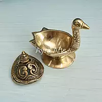 Pure Brass Swan Dhoop Dani Incense Burner for Puja and Home Decor - 4 Inch Height