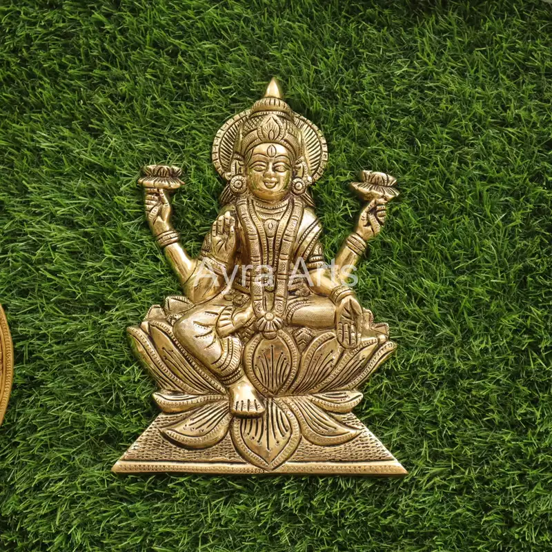 Brass Lakshmi Wall Mount - 10.5 Inch Height