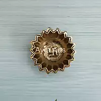 Brass Sun Design Swastik Diya - 1 Inch Height