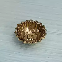 Brass Sun Design Swastik Diya - 1 Inch Height