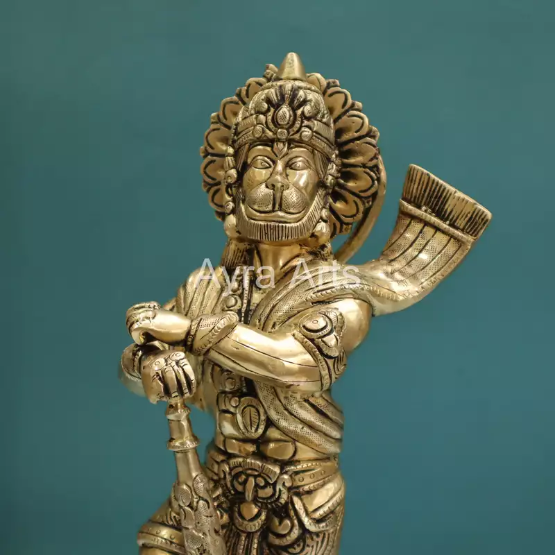 Brass Standing Hanuman Idol - 14 Inch Height