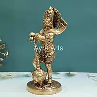 Brass Standing Hanuman Idol - 14 Inch Height