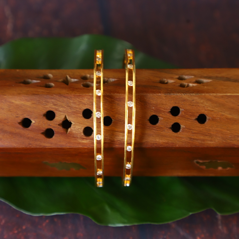 Gold Plated Traditional Trendy Stylish Stone Bangles