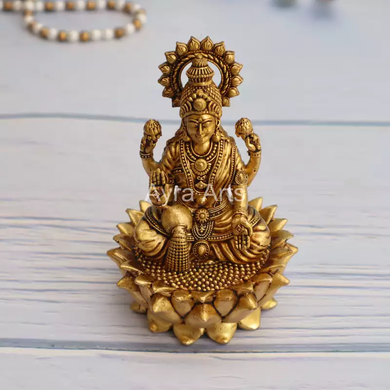 Premium Brass Lakshmi Idol - 5 Inch Height